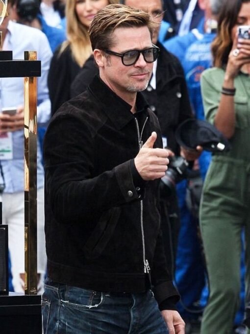 F1 Brad Pitt Suede Leather Jacket