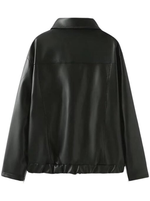 Carla Gonzalez Pink Bow Leather Jacket