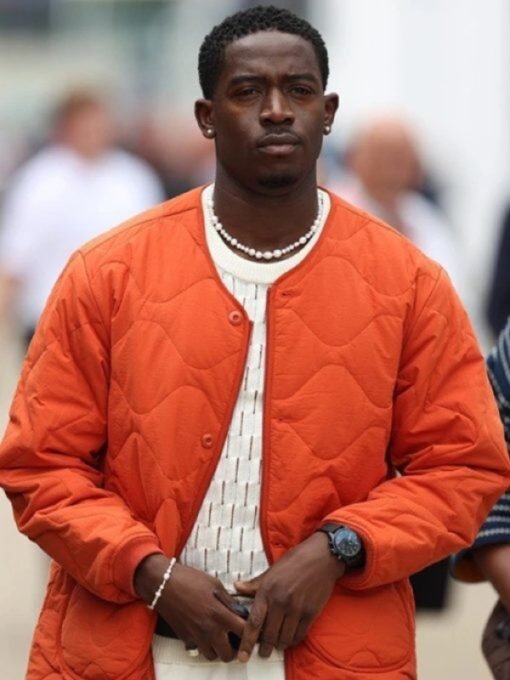 Damson Idris F1 Orange Quilted Jacket