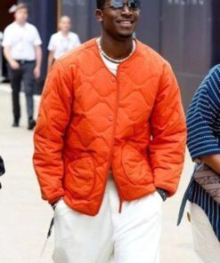 F1 Damson Idris Orange Quilted Jacket
