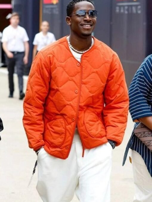 F1 Damson Idris Orange Quilted Jacket