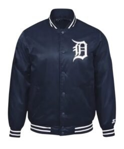 Detroit Tigers MLB Navy Satin Jacket