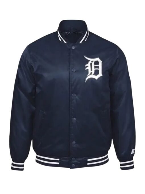 Detroit Tigers MLB Navy Satin Jacket