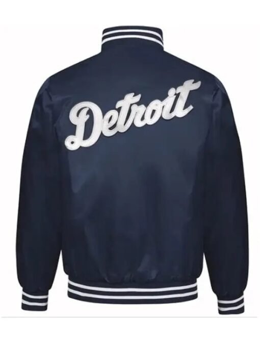 Detroit Tigers MLB Navy Satin Jacket