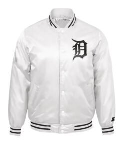 MLB Detroit Tigers White Satin Jacket