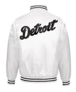 MLB Detroit Tigers White Satin Jacket