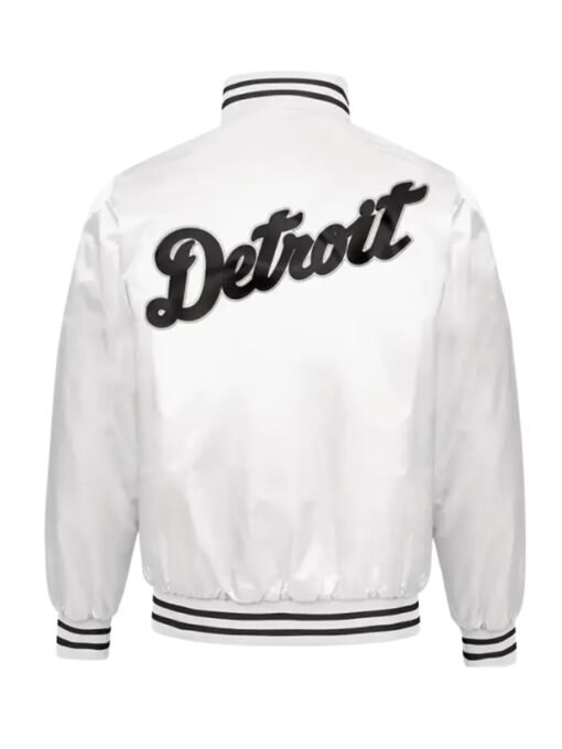 MLB Detroit Tigers White Satin Jacket