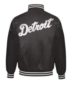 MLB Detroit Tigers Black Satin Jacket