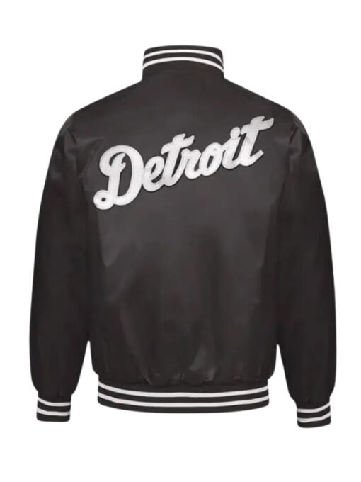 MLB Detroit Tigers Black Satin Jacket