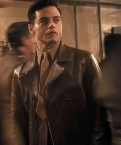 The Amateur Rami Malek Brown Leather Jacket