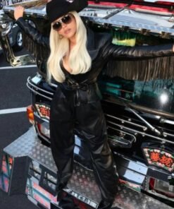 Beyonce Knowles Biker Black Fringe Leather Jacket