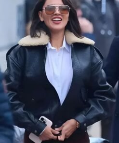 Eiza González Fountain Of Youth Black Leather Jacket