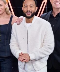 The Voice S27 John Legend Brandon Boucle White Jacket