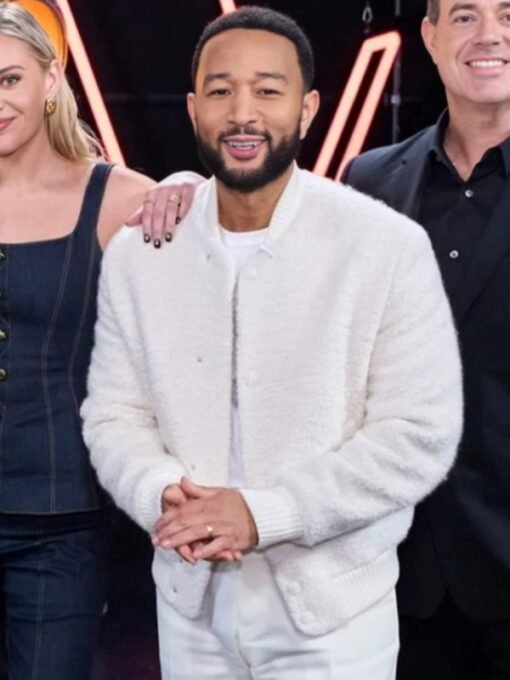 The Voice S27 John Legend Brandon Boucle White Jacket