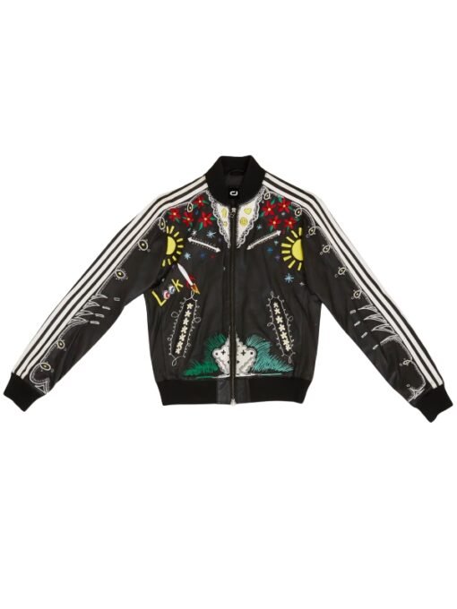 Pharrell Williams Embroidered Leather Jacket
