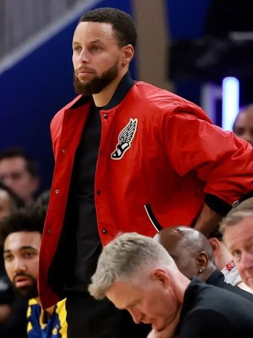 Steph Curry Red Varsity Jacket