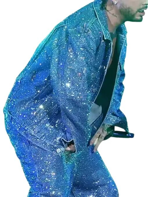 J Balvin Coachella Sparkly Blue Jacket