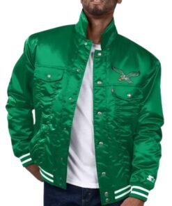 Philadelphia Eagles Silver Tab Green Satin Jacket