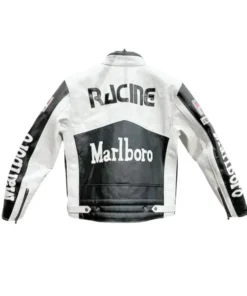 Vintage Racing Leather Marlboro White & Black Jacket