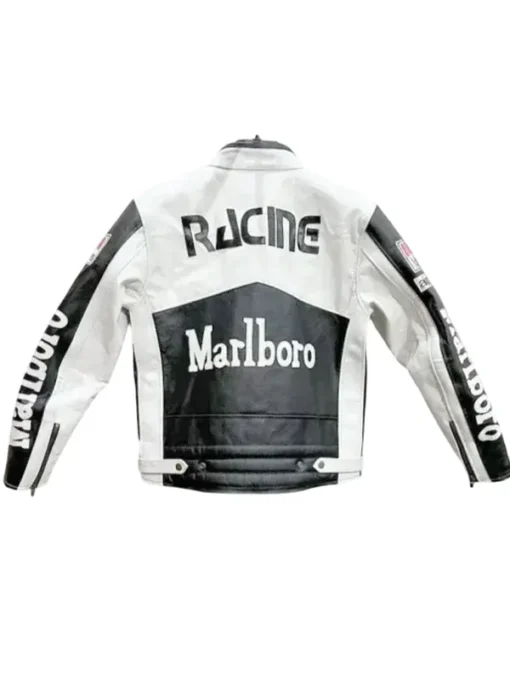 Vintage Racing Leather Marlboro White & Black Jacket