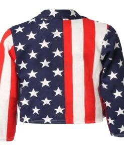 Womens American Flag Cropped Jacket