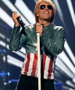 American Singer Jon Bon USA Flag Jacket