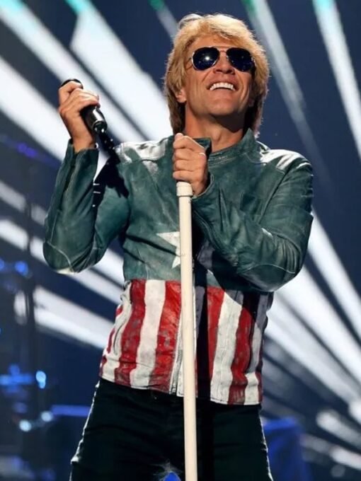 American Singer Jon Bon USA Flag Jacket