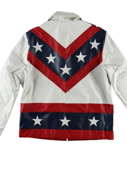 Evel Knievel USA Flag Whit Leather Jacket