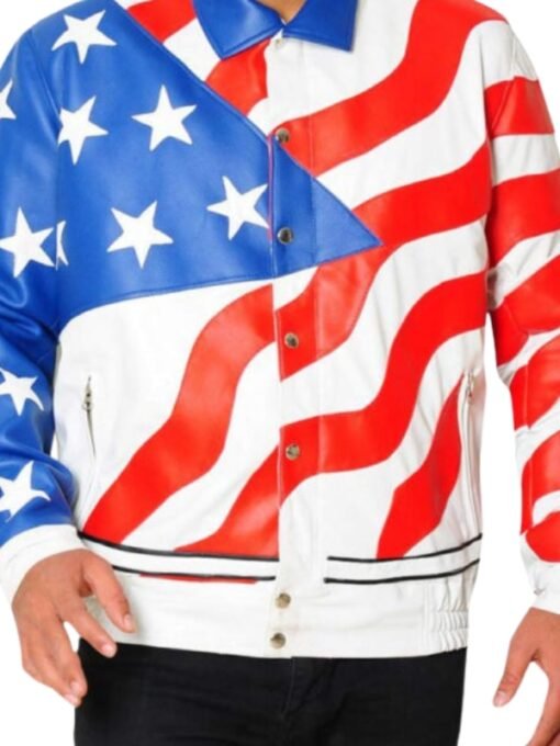 Vanilla Ice American Flag Leather Jacket