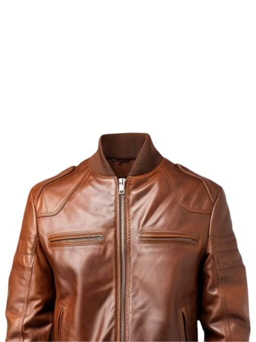 Men’s Aviator 90's Distressed brown Bomber Jacket