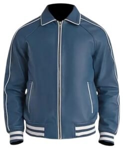 Mens Handmade Sport Wear Vintage Blue Varsity Jacket