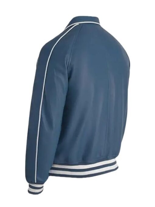 Mens Handmade Sport Wear Vintage Blue Varsity Jacket