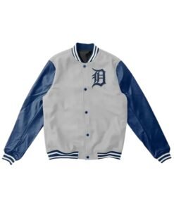 Detroit Tigers Letterman Blue And Grey Jacket