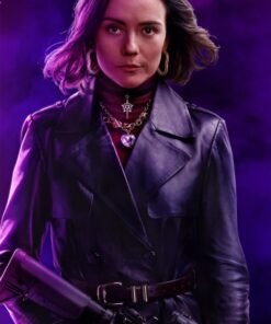 Ana de Armas Ballerina Leather Coat