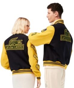 Lacoste Yellow & Navy Blue Letterman Jacket