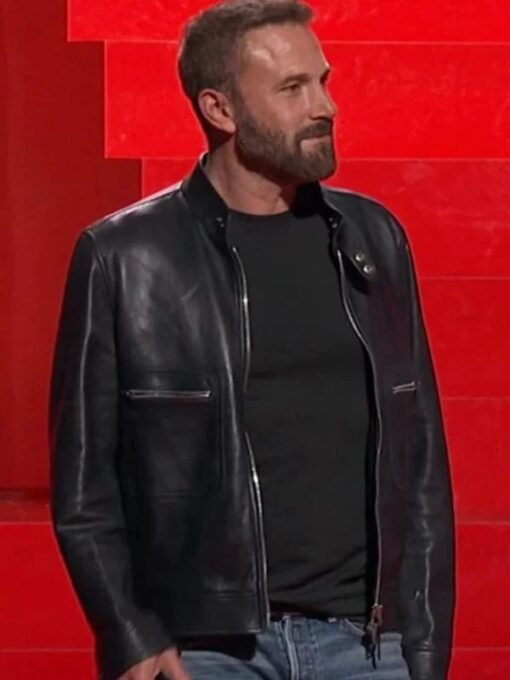 Netflix Tudum Ben Affleck Black Leather Jacket