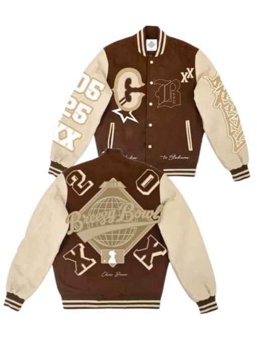 Brown Chris MT Varsity Jacket