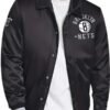 Brooklyn Nets Stitch Applique Black Jacket