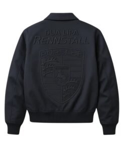 Dua Lipa Porsche Black Bomber Jacket