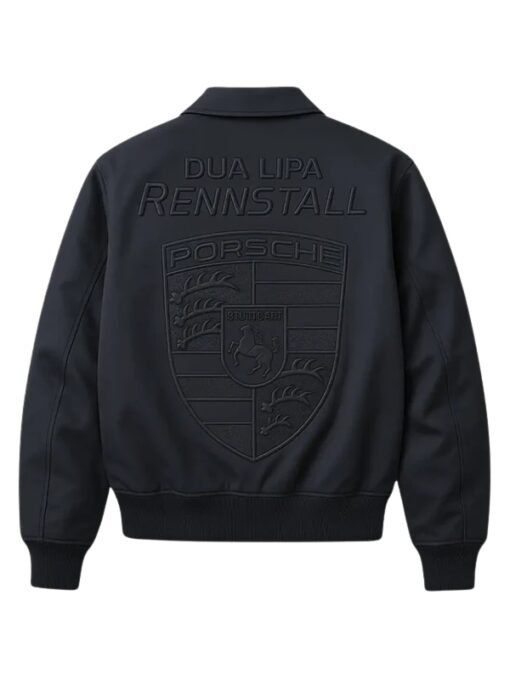 Dua Lipa Porsche Black Bomber Jacket