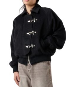 Vintage Fireman Clasp Black Jacket