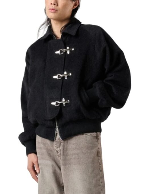 Vintage Fireman Clasp Black Jacket