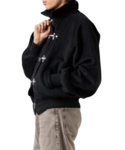 Women's Vintage Fireman Clasp Black Jacket