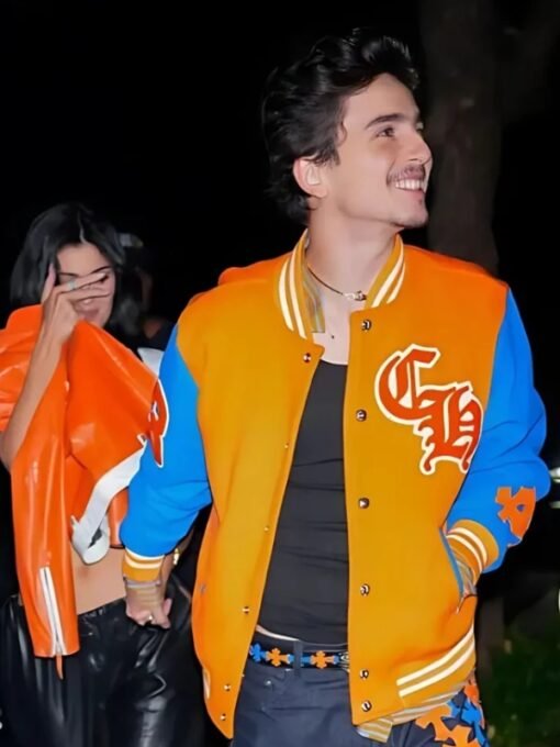 Timothée Chalamet Knicks NBA Playoffs Varsity Jacket