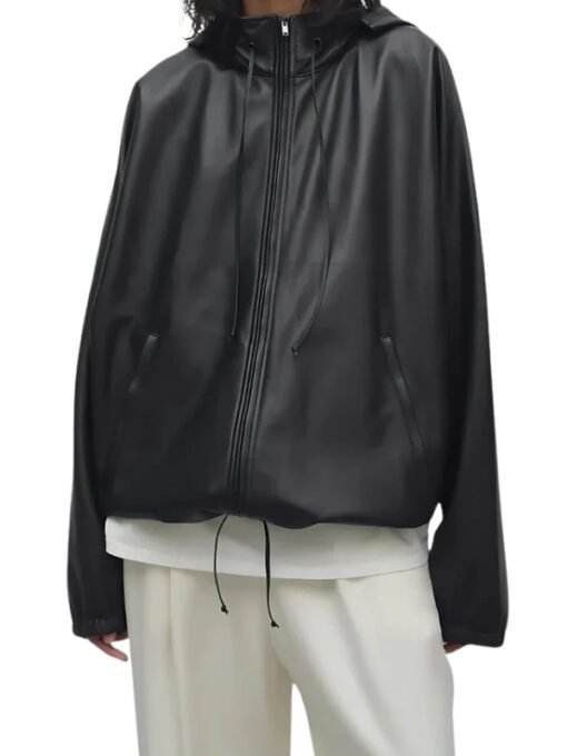 NYC Kendall Jenner Oversized Black Leather Jacket
