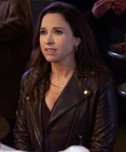 Lacey Chabert Brown Leather Jacket