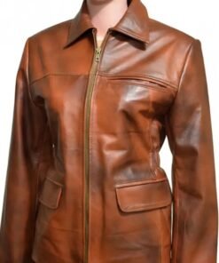 Katniss Hunger Games Brown Leather Jacket