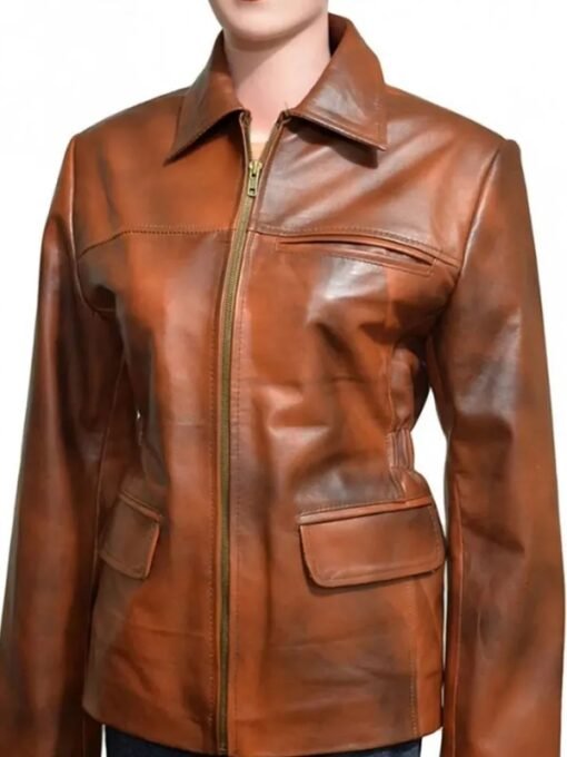 Katniss Hunger Games Brown Leather Jacket