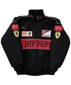 F1 Ferrari Black Bomber Jacket