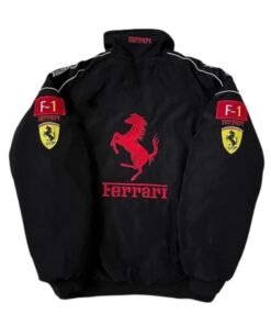Black F1 Ferrari Bomber Jacket
